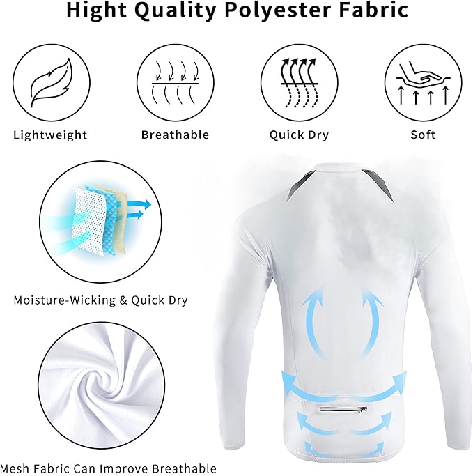 Cycling Jersey Men Bicycle Shirt Short and Long Sleeve MTB Road Biking Jersey with Pockets