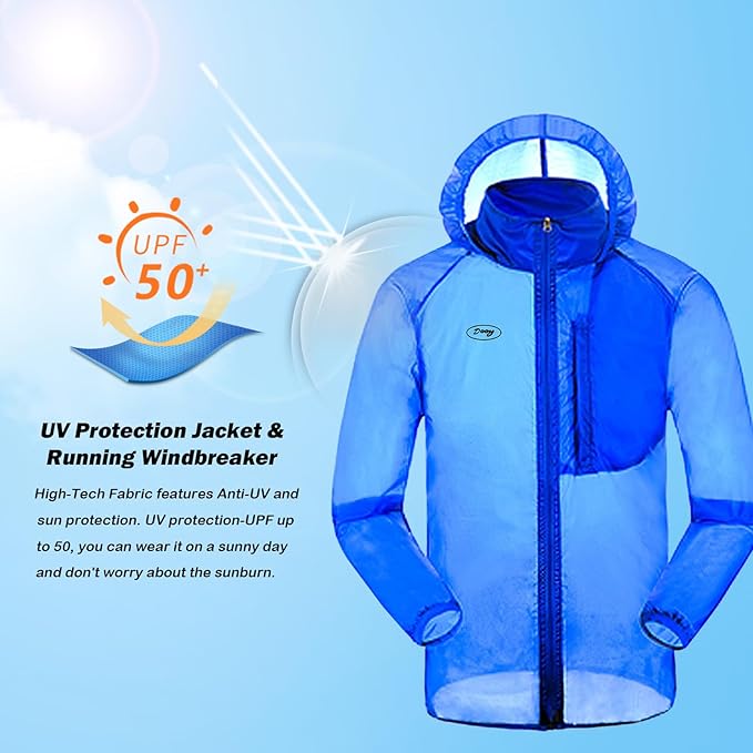 Sun Protection Jacket Ultra Light Thin Breathable Packable Outdoor Cycling Jacket Hoodie Skin Clothing for Men & Women