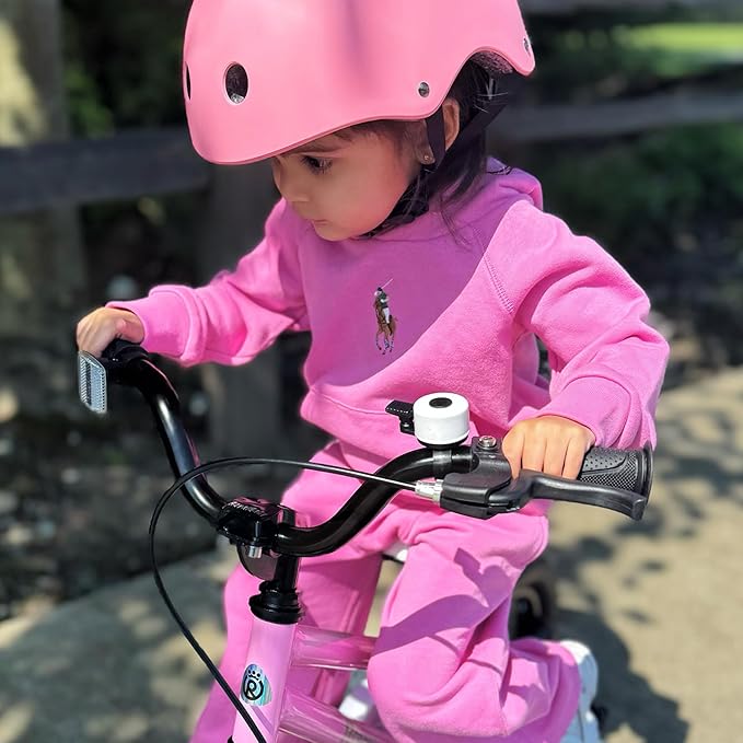 RoyalBaby Kids Bike Bell, Bicycle Accessories for Boys and Girls, Easy Installation, Black & Pink