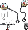 BBTO 2 Pack Bike Mirror Handlebar Mount Adjustable Rotatable Wide Angle Bicycle Rear View Mirror with Storage Bag Universal Fit for Mountain Road Bike Ebike Bicycle Motorcycle Scooters
