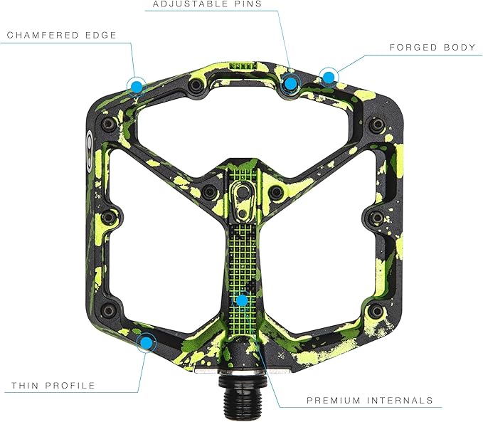 Crankbrothers Stamp Flat MTB Pedals - Size-Specific, Lightweight, Versatile, Durable Bike Pedals