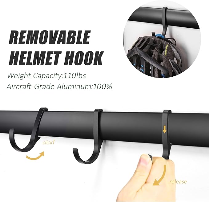 Adjustable Garage Bike Rack – Heavy-Duty Vertical Wall Mount Storage for 4 Bikes & 4 Helmets, Space-Saving Design, 1000 lbs Weight Capacity