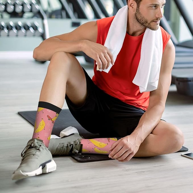 Crew Athletic Socks Funny Crazy Casual Sports Novelty Dress Socks for Women Men Running Hiking
