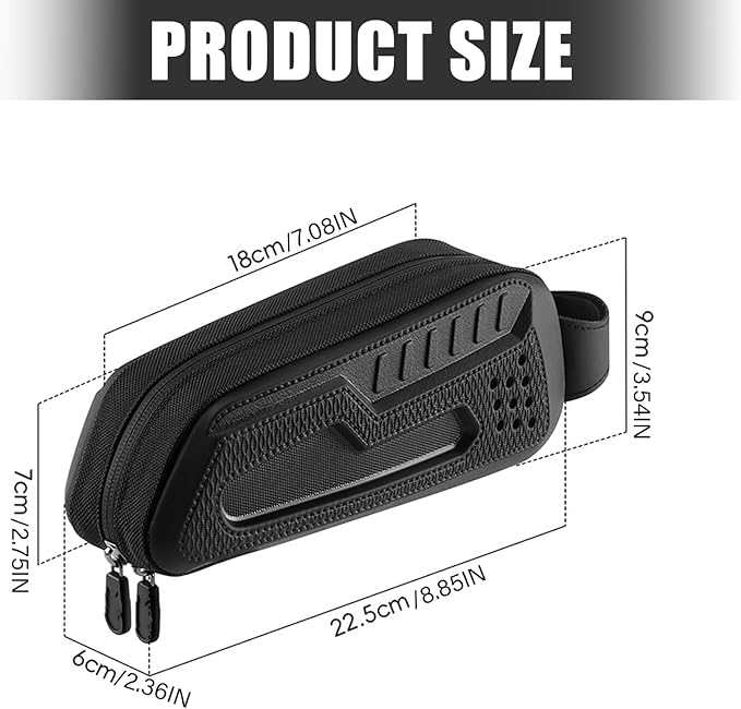 Mjaie Lightweight Bike Front Frame Bag Waterproofs Top Tube Storage Pouches Cycling Accessories for Mountain Road Bikes EVA Bike Bag