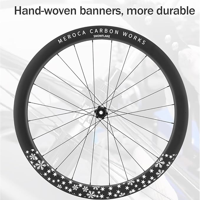 Carbon Road Bike Wheelset, 700C Snowflake Pattern Clincher Bicycle Cycling Racing Wheelset, 50mm Deep Stability Aerodynamic Wheel