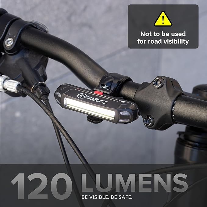 LINE-120 Front & Rear Bike or Skateboard Lights – USB Rechargeable LED Headlight & Taillight Set – Accessories for Bicycle, Longboard & Skateboard Safety