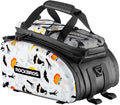 ROCKBROS Bike Rack Bag Trunk Halloween Pattern Waterproof Bike Bags for Bicycle Rear Rack EVA Hard Shell Bicycle Rear Seat Cargo Pack Pannier 35L