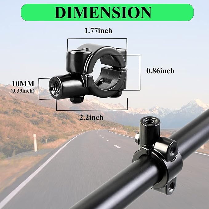 Pairs of Distinctive Skull Skeleton Hand Bicycle Mirror, Rearview Side Mirror Handlebar Mirror Mount Holder Clamp Adaptor 10mm for Scooter Moped Bike Standard Bike Motorcycle