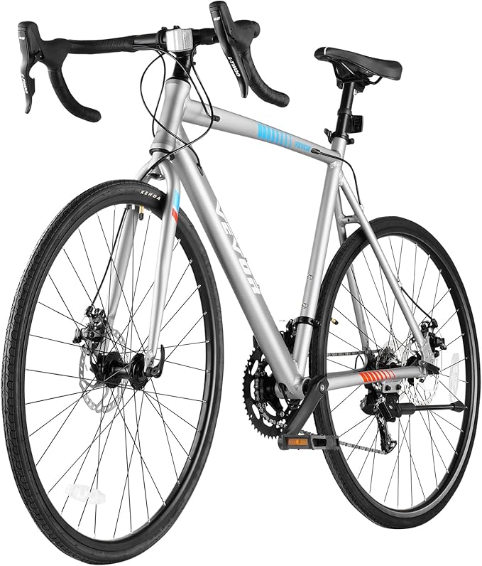 VEVOR Road Bike, 700C Wheels Racing Bike, Shimano Drivetrain City Commuter Road Bicycle, Urban Adult Sport Bicycle with Drop Bar, for Men and Women