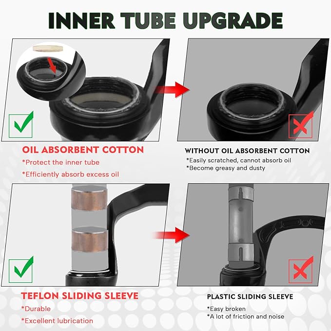 BUCKLOS YINO 24 inch MTB Air Suspension Fork 120mm Travel, QR 9mm/100 * 15mm Thru Axle Disc Brake, 1-1/8" Straight Tube Manual Lockout XC AM Ultralight Mountain Bike Front Forks