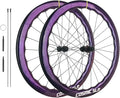 Carbon Road Bike Wheelset, 700C Bicycle Center Lock Disc Brake 6 Bolt Hub Wave Rim Wheels, for Long-Distance Riding