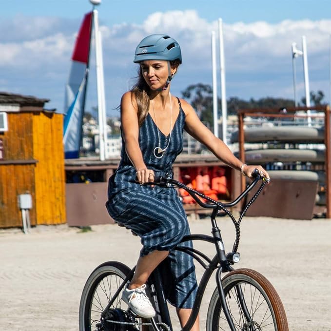 Adult Urban Bike Helmet - Adjustable Fit System & Integrated Taillight for Men Women