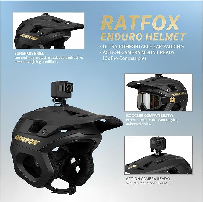 BATFOX Mountain Bike Helmet for Men Women Adults MTB Cycling Bicycle Helmet for Adjustable and with Visor