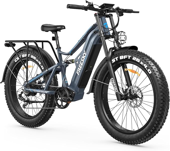 FREESKY 3500W BAFANG Motor Electric Bike for Adults, 48V 30Ah Samsung Cells Battery Ebike 120 Miles, 38+MPH, 26" Fat Tire Dirt All-Terrain Mountain E Bike, Full Suspension, UL 2849 Certified by TÜV