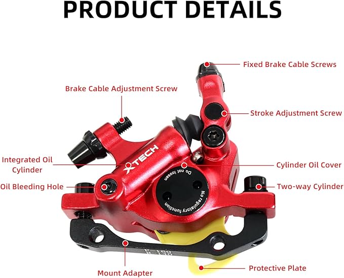 Z00M HB-100 Hydraulic Disc Brake Calipers Set MTB Bike Disc Brakes Front & Rear Caliper Set, Aluminum Alloy Bicycle Disc Brake Kit for eBike, Mountain Bike, Road Bike, Fat Bike