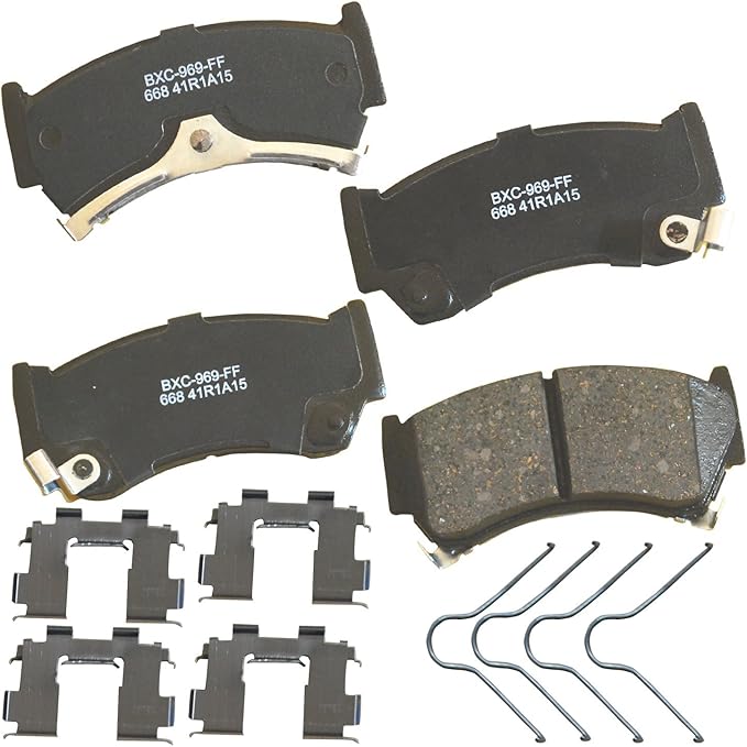Bendix Premium SBC668 Ceramic Front Brake Pads for Nissan 200SX 1998-1995, Lucino 1998-1996, Sentra 1999-1995