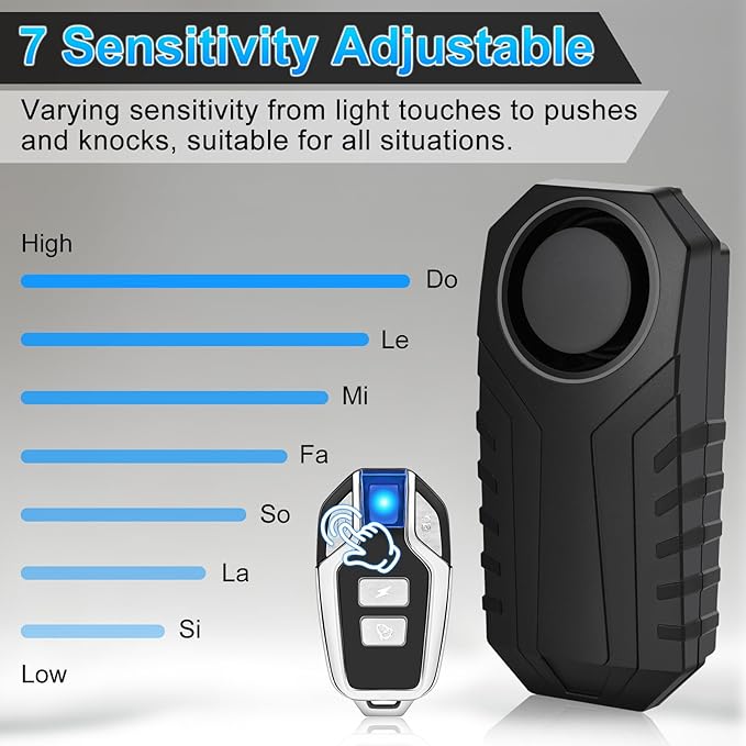 10PK Bike Alarm for Ebikes,Electric Scooter Alarm, Bike Alarm with Remote, Motorcycle Alarm Anti-Theft Vibration Motion Sensor Security Alarm System 113dB Loud IP65 Waterproof SOS Function