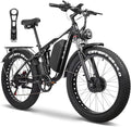6000W Electric Bike for Adults, 52V 32AH Dual Motor E-Bike, Up to 100Mile & 45MPH All-Terrain Fat Tires Full Suspension 24/26 Inch Electric Bicycles Hydraulic Disc Brake for Road UL2849 by SGS