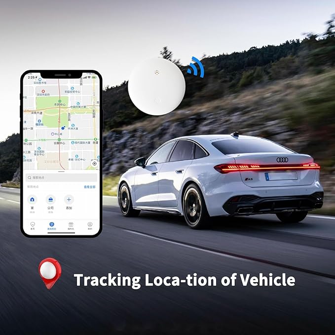 GPS Tracker for Vehicles,Magnetic Waterproof Car Tracker, No Monthly fees, Mini Portable GPS Tracker for Cars, Trucks, Motorcycle, Anti-Theft (GPS Tracker Ear for Apple)