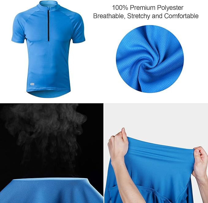 INBIKE Men's Cycling Jerseys Moisture Wicking Short Sleeve Quick Dry Bike Jersey Long Sleeve Running Tops Breathable