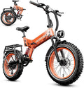 1500W Folding Electric Bike for Adults, 52V 20AH Large Removable Battery E Bike, 30+MPH, 80 Miles Max Range, 20" x4.0 Fat Tire Ebike, Dual Suspension Commute Electric Mountain Bicycle
