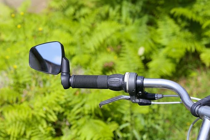 Zefal Dooback 2 Left Bike Mirror – 56 cm2 Convex Chrome-Plated ABS Rearview Mirror for 16–22 mm Handlebar Ends – Foldable, 3D Adjustable with 8-Notch Positioning, eBike & Commuter Compatible