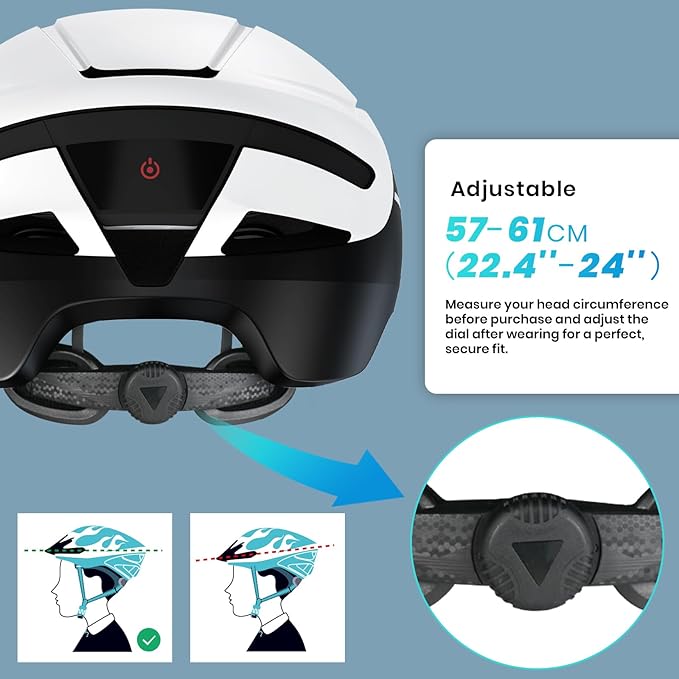 Favoto Smart Bike Helmet with Light – Dual Shell CPSC Certified Ebike Helmet with Turn Signals for Road Cycling City Commuting