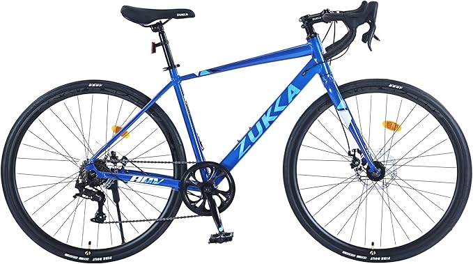 700C Road Bike, 7 Speeds Sport Bike, Light Weight Aluminum Frame, Racing Bike for Men Women Adult Bicycle,2 Colors