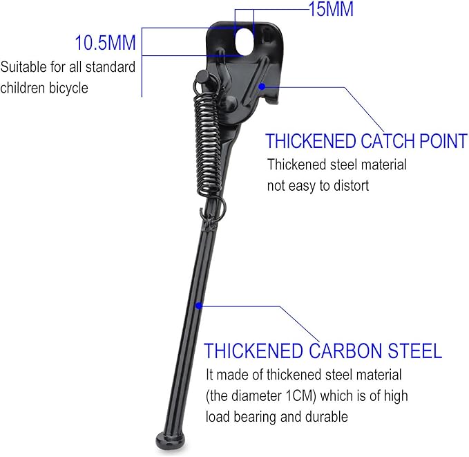 USONG Bike Kickstand Children's Bicycle Kickstand Stand Folding Cycling Center Bracket 12" 14" 16" 18" 20" 22" 24" 26" 28" Bike Racks