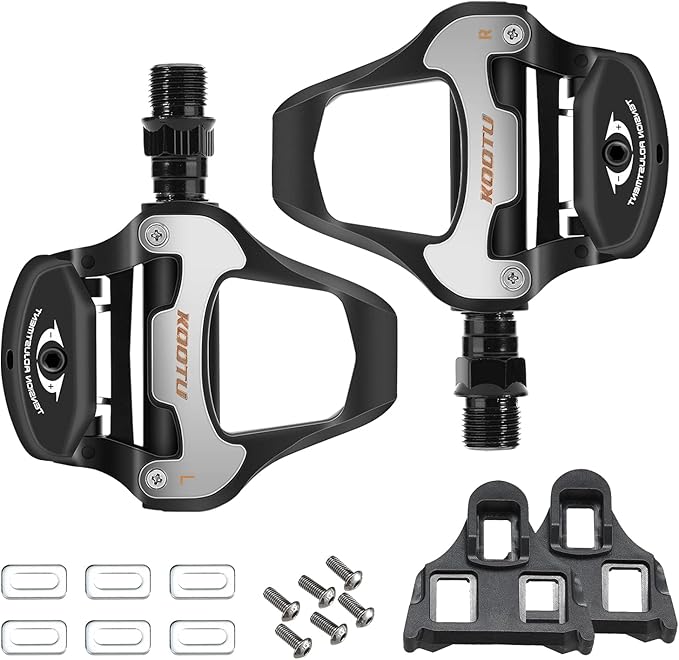 KOOTU KEO Bike Pedals 9/16" Universal Road Bike Pedals Bicycle Platform Pedals Clipless Pedals Suitable for Road Bike Spin Bike MTB Indoor Bike