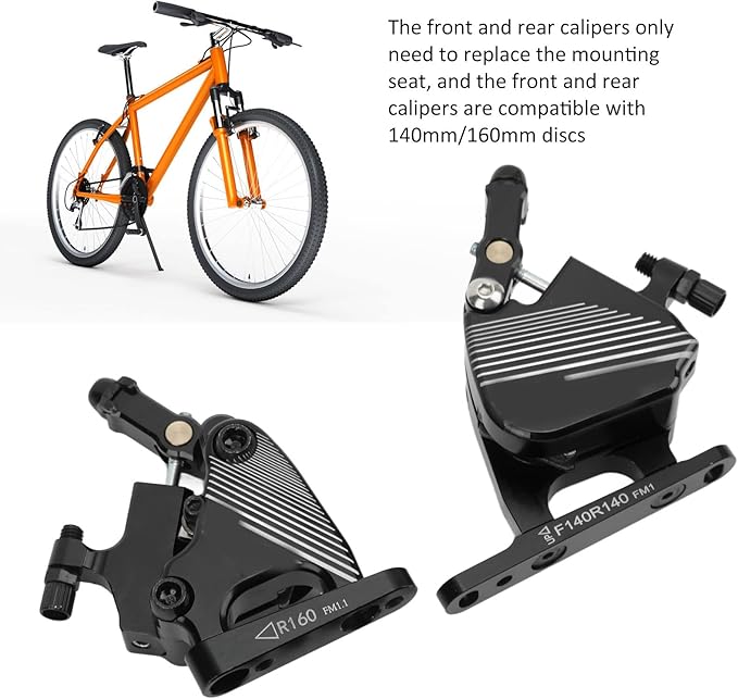 Alomejor Hydraulic Disc Brakes,High-Performance Lightweight Mountain Bike Brakes Aluminum Alloy Caliper for Road Cyclists Mountain Bikers Commuters Trail Riders
