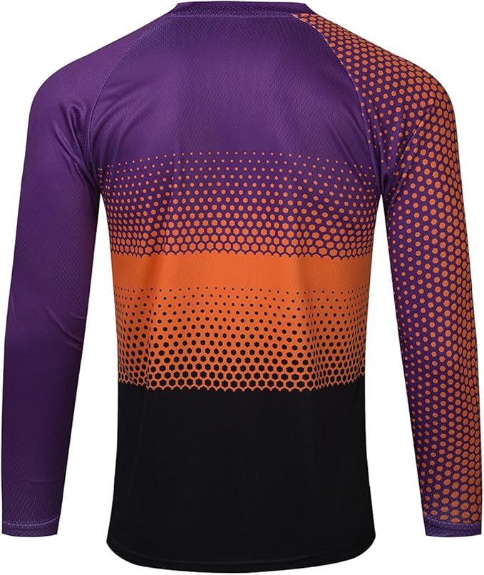 Men's Mountain Bike Jersey Long Sleeve MTB Off-Road Motocross Jersey Quick Dry Downhill&Motocross Shirts