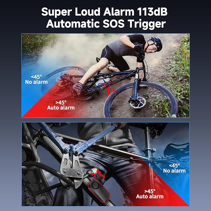 Onvian Upgraded Rechargeable Bike Alarm, Wireless Vibration Motion Sensor Antitheft Bike Alarm, IP65 Waterproof Motorcycle Alarm with Remote, Bike Accessories, for Ebikes Bike Scooter Car