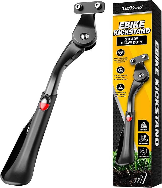 Wakano Heavy Duty Bike Kickstand 24"-29", Max Load 170 LBS, Non-Slip Large Foot with Cleats for Electric Bike, Adult Bike, Mountain Bike, Fat Tire Bike.