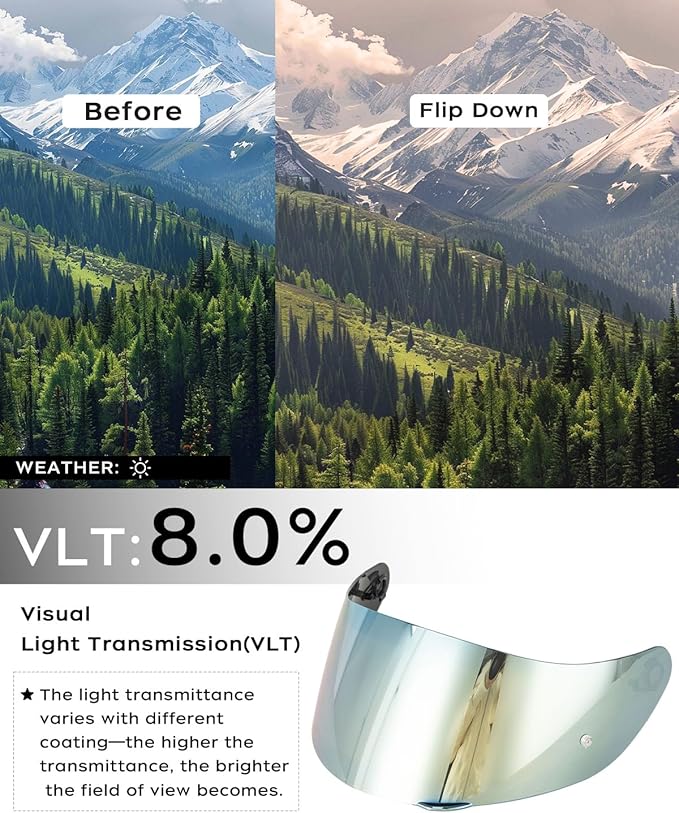 Soman K1 Helmet Visor Replacements, K1S Tinted Helmet Visor Compatible with K1 K1S K3SV K5 K5S UV Protection (Gold)