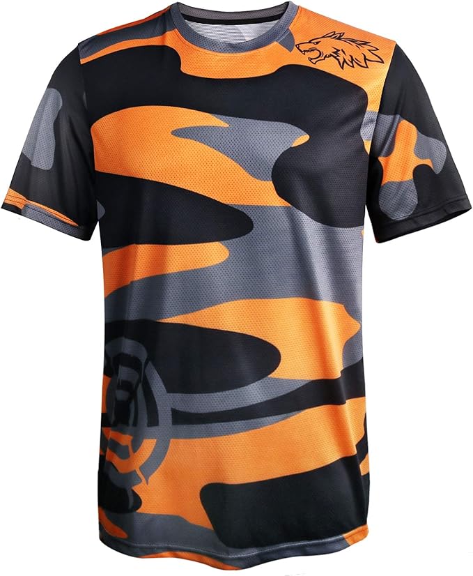Wisdom Leaves Mens Mountain Bike Jersey Short Sleeve MTB Shirts Moisture-Wicking and Quick-Dry