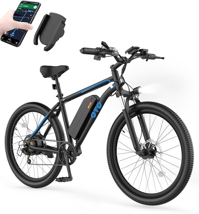 28 MPH Electric Bikes for Adults 1600W Peak Motor EBike 26 inch 90 Miles Max Range Mountain Ebikes with 48V Removable Battery Electric Bicycle with Front Suspension 7 Speed E Bike