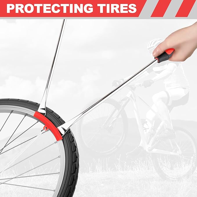 15" Tire Spoons Kit, Tire Changing Tool for Motorcycles, Dirt Bikes, Lawn Mowers and More, 29PCS Tire Removal Tool Set, with Tire Spoon, Rim Protector, Valve Tool, Valve Cover and Valve Core