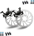 BUCKLOS Mountain Bike Disc Brake kit, MTB Mechanical Line Pulling Disc Brakes Caliper with Aluminum Alloy Levers /160mm Rotor,/is/PM Universal Adapter for Ebike/Folding Bike/Scooter/Fat Bike