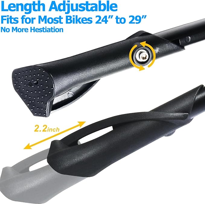 Aluminum alloy bicycle stand, adjustable bicycle stand, adjustable, rear/center mounted, road mountain bike rear stand, suitable for 24-29 inch adult bicycles.