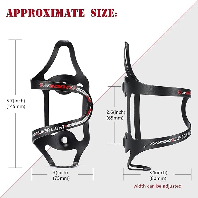 SAVADECK Lightweight Water Bottle Cage, Anti-Rust Holder Side Load for Mountain/Road/Hybrid/Folding Bikes