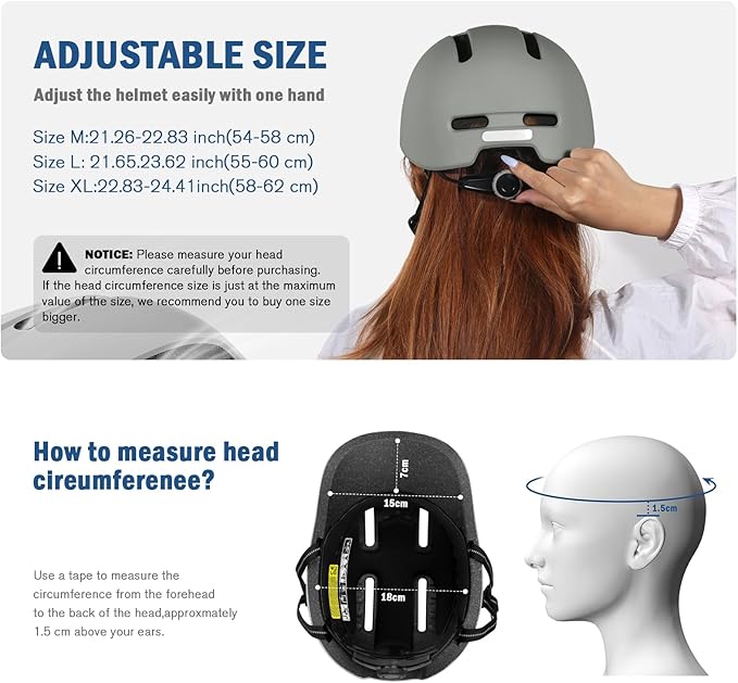 Shinmax Adult Bike Helmet for Men & Women - Lightweight Adjustable Baseball Cap Style Cycling Helmet with Reflective Strip, Perfect for Urban Commuter & Road Biking