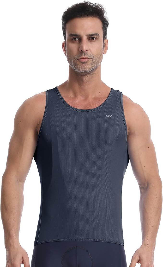 Lo.gas Sleeveless Cycling Jersey Men, Biking Base Layer Breathable and Lightweight with Back Pocket Sports Vest