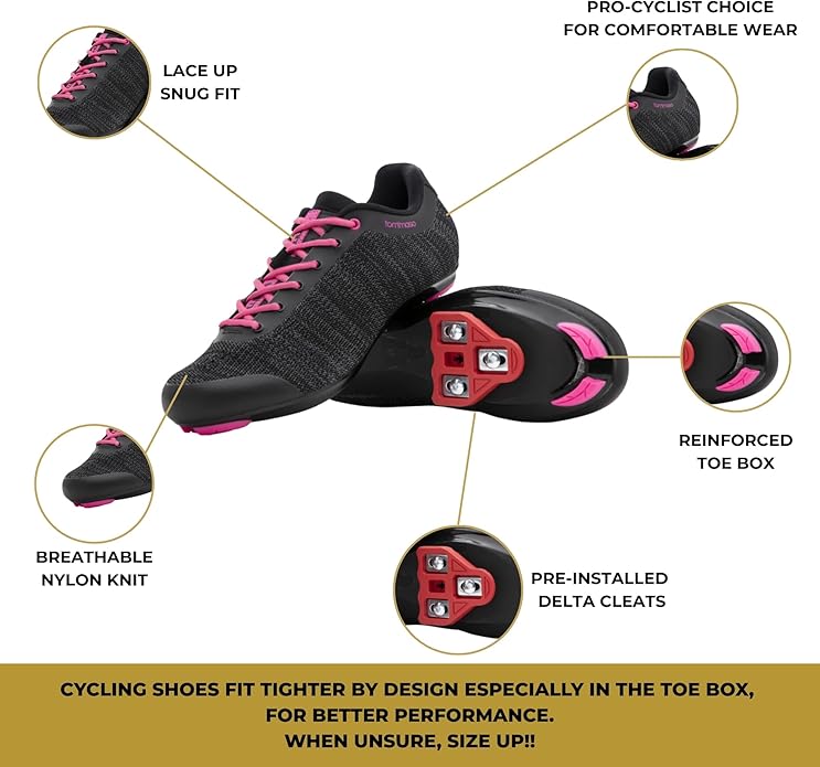 Tommaso Pista Elite SPD & Peloton Shoes for Women—Ready to Ride with Peloton Delta Cleat or SPD Cleats for Indoor Bikes—Explore Vareity Cycling Shoes & Bike Accessories