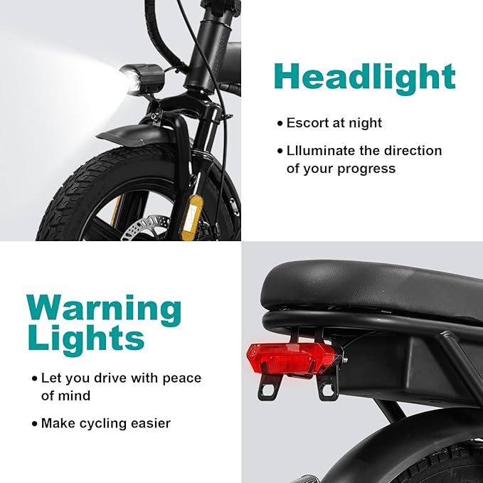 Electric Bike for Adults and Teens, Folding Ebike,Commuter City Foldable E Bike with 560W Motor and 48V 10Ah Battery, 24MPH Speed Pedals Assist, Dual Disc Brakes,14" Compact Electric Bicycles