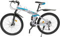 26 Inch Mountain Bike, 21 Speed Folding Bike, Foldable Bicycle for Daily Commuting, Fitness, Off-Road Challenges, Competition, Powerful Mechanical Dual Disc Brakes