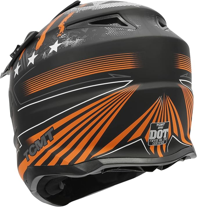 TCT-MOTORPARTS DOT Adult Full Face Motorcycle Helmet Off Road Dirt Bike Motocross ATV MTB Helmet for Men Women Medium
