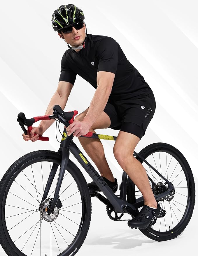 Nepest Men's Mountain Bike Shorts 4D Padded Cycling Bicycle Biker Riding Loose-fit Gel Padding MTB Shorts Zipper Pockets