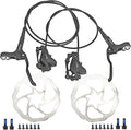 MT200 Disc Brake Set,hydraulic Disc Brake Kit with 160mm Rotors, Left Front 850mm & Right Rear 1450mm,Aluminum Alloy Dual-Piston Hydraulic Brake Kit for Mountain Bike