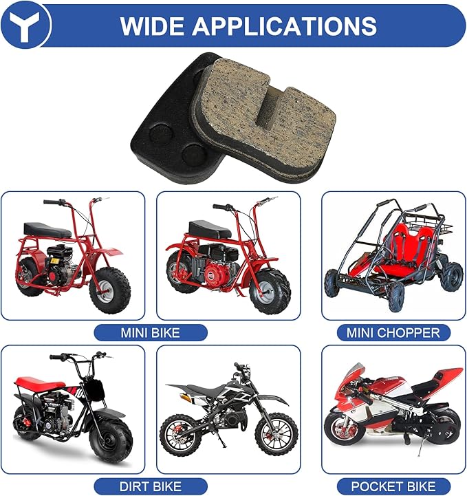 YOXUFA Mini Bike Disc Brake Pads for 79cc 97cc 100cc 105cc Coleman CT100U CC100X Baja Doodle Bug DB30 Motovox MBX10 Monster Moto MMB80 MMB105 49cc 50cc SYX Moto Mototec Pocket Dirt Bike ATV Parts